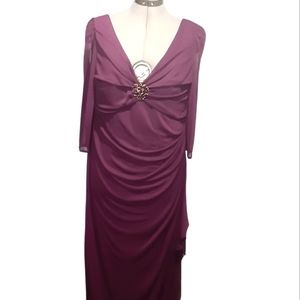 Alex Evenings Purple Formal Gown Size 16 NWT
